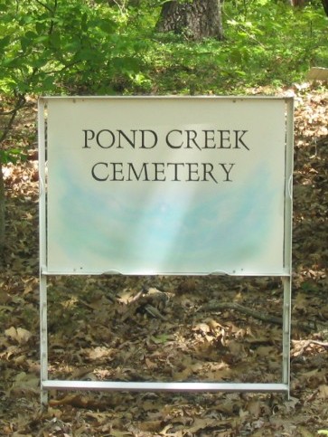 Pond Creek Cemetery Sign